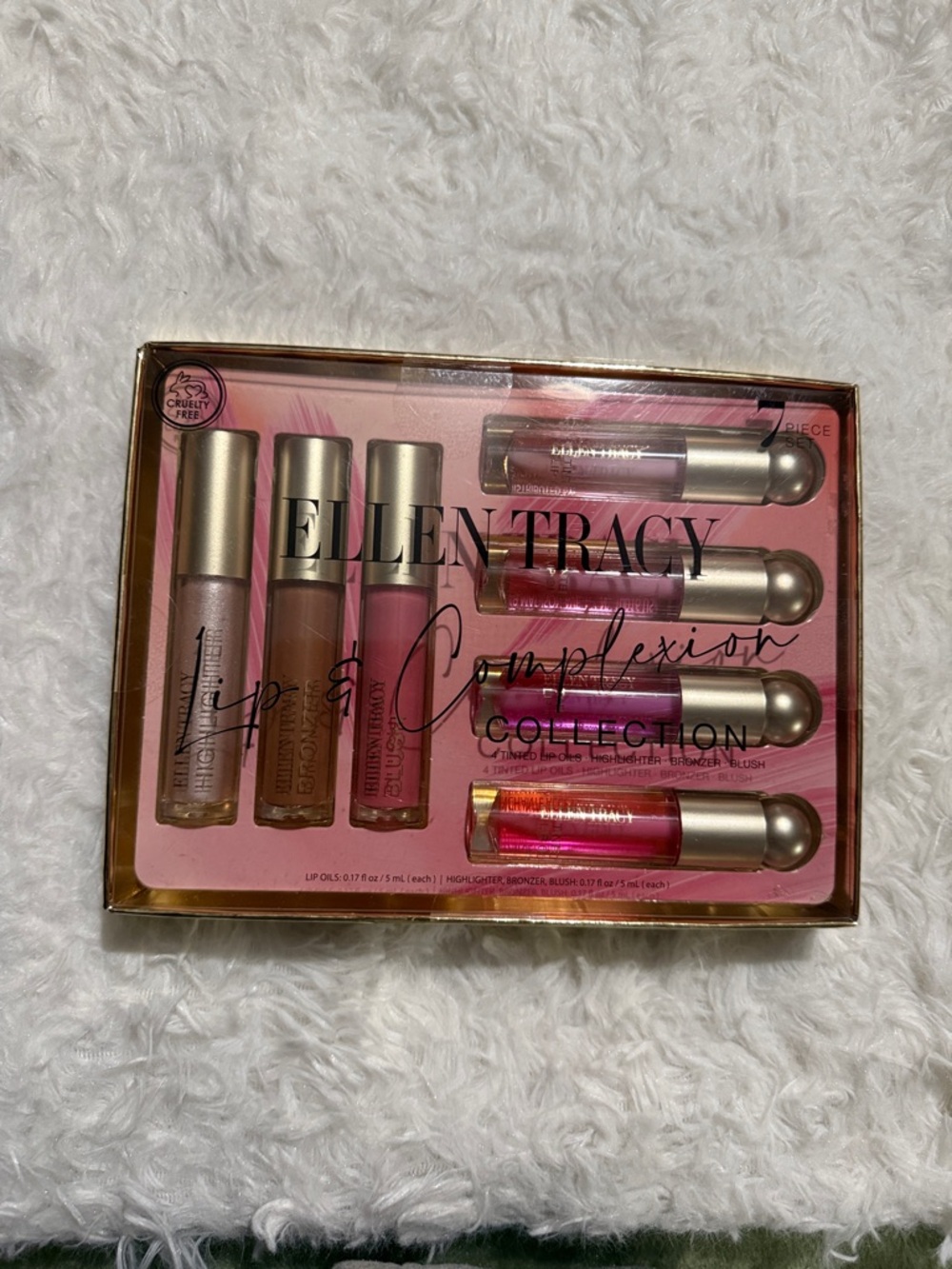 Ellen Tracy Lip & Complexion Mini Set - Pink and Gold Accents